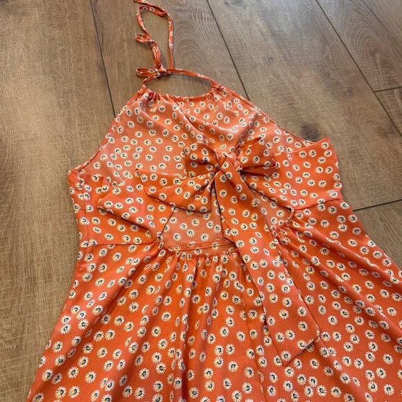 Lily Rose | Womens M High Neck Ditsy Floral Knee Length Dress Halter Cut Out - Picture 7 of 11